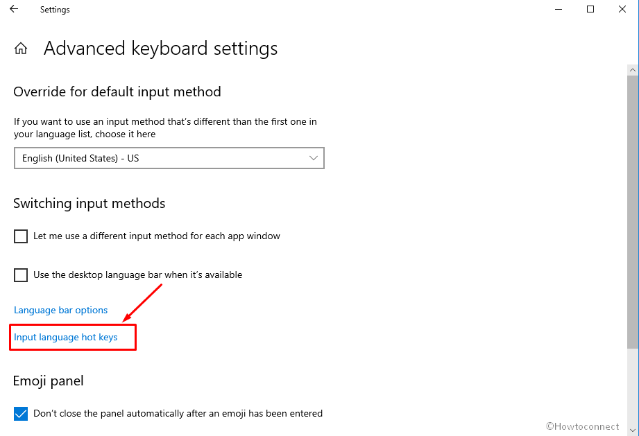 Input language hot keys in advanced keyboard settings