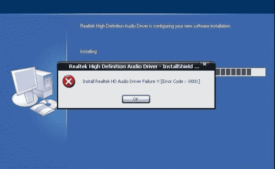 Install Realtek HD Audio Driver Failure!! [Error Code - 0001]