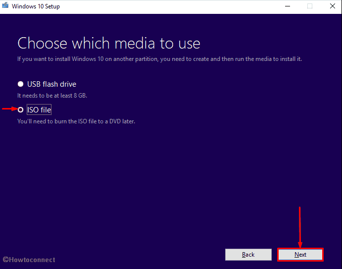 Install Windows 10 2004 - choose ISO file as media