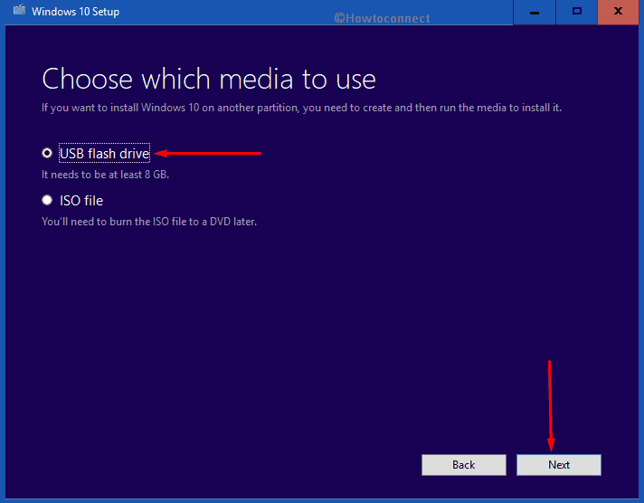 Install Windows 10 2004 - choose USB flash drive