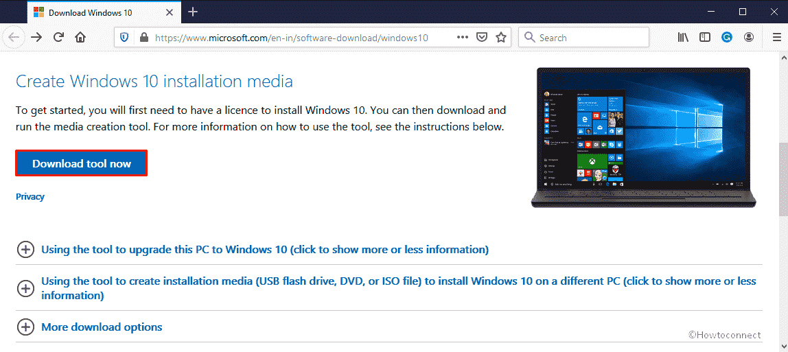 Install Windows 10 2004 - click Download tool now