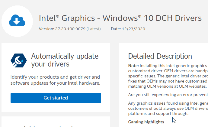 how to update intel driver windows 10