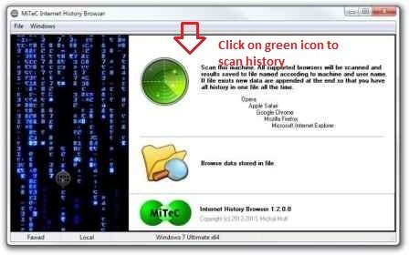 Internet History Browser Tool main interface internet history browser tool main interface