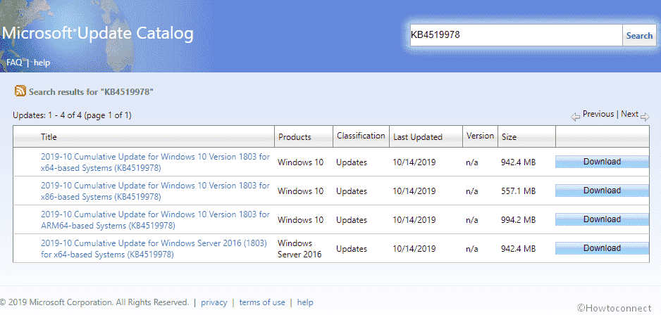 KB4519978 Update Windows 10 1803 17134.1099 - Image 1