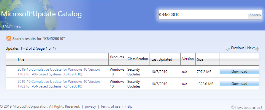 KB4520010 Windows 10 1703 15063.2108 Patch Tuesday Update - 08 Oct 2019 - Image 1