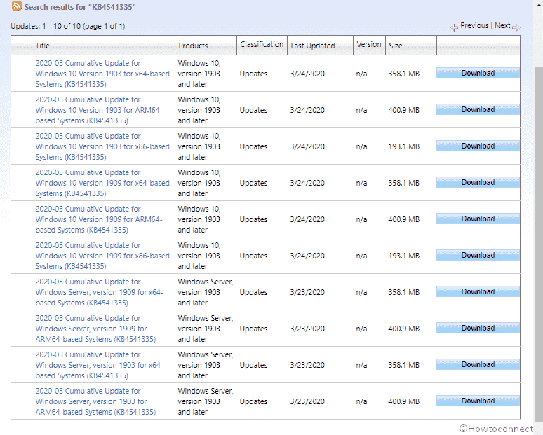 KB4541335 Windows 10 1909 18363.752 1903 18362.752 Update