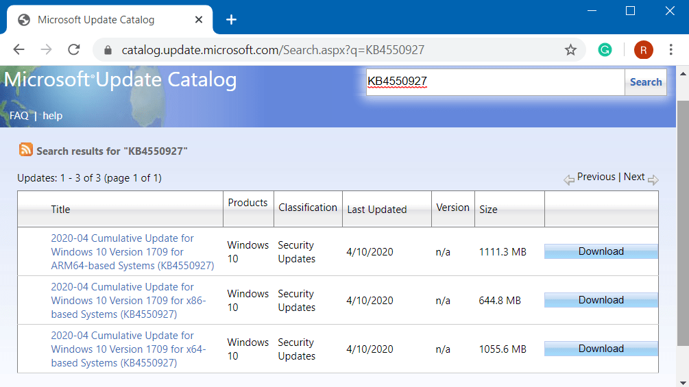 KB4550927 for Windows 10 1709 16299.1806 Update Image 1
