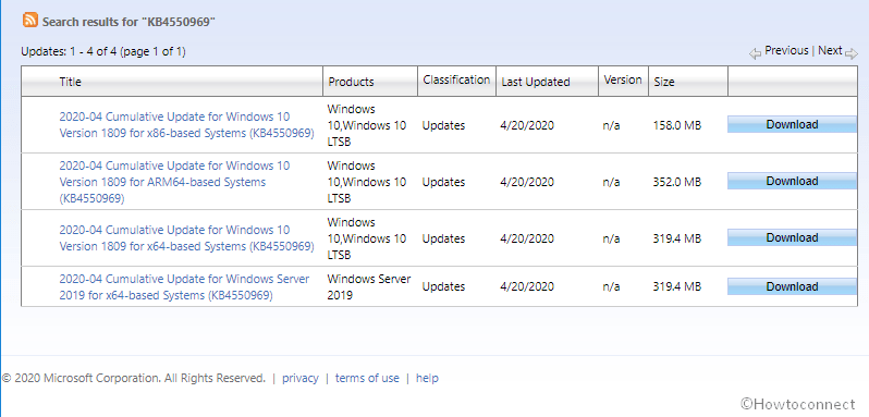 KB4550969 Windows 10 1809