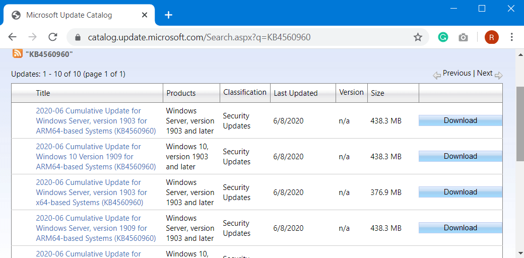 KB4560960 for Windows 10 1909 18363.900 and 1903 18362.900 Pic 1