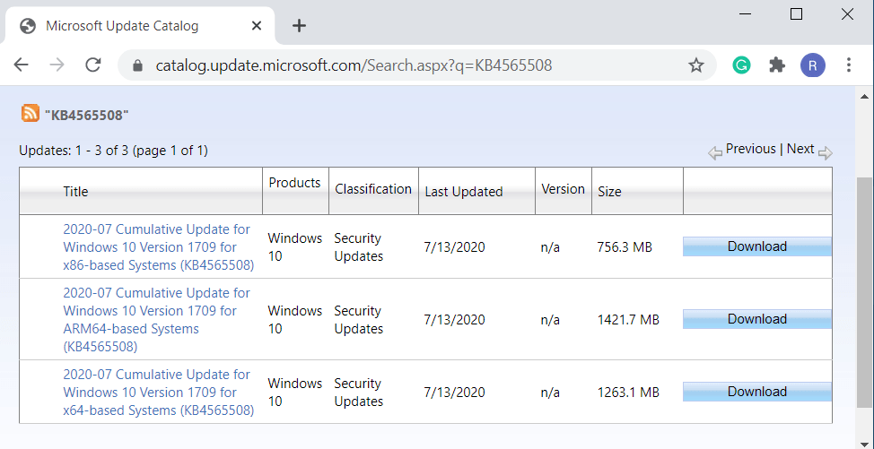 KB4565508 Windows 10 1709 16299.1992 Update Pic 1