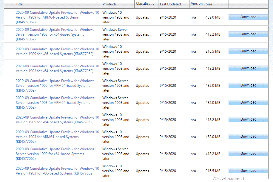 KB4577062 Windows 10 1909 and 1903 Non-Security update