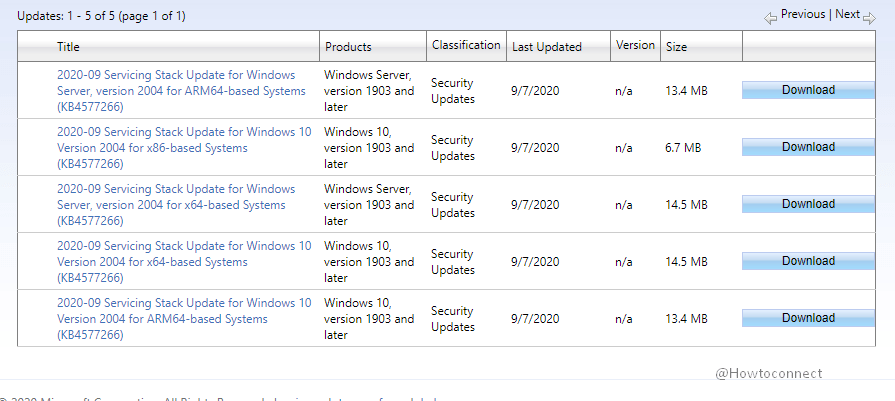 KB4577266 Servicing Stack Update Windows 10 2004