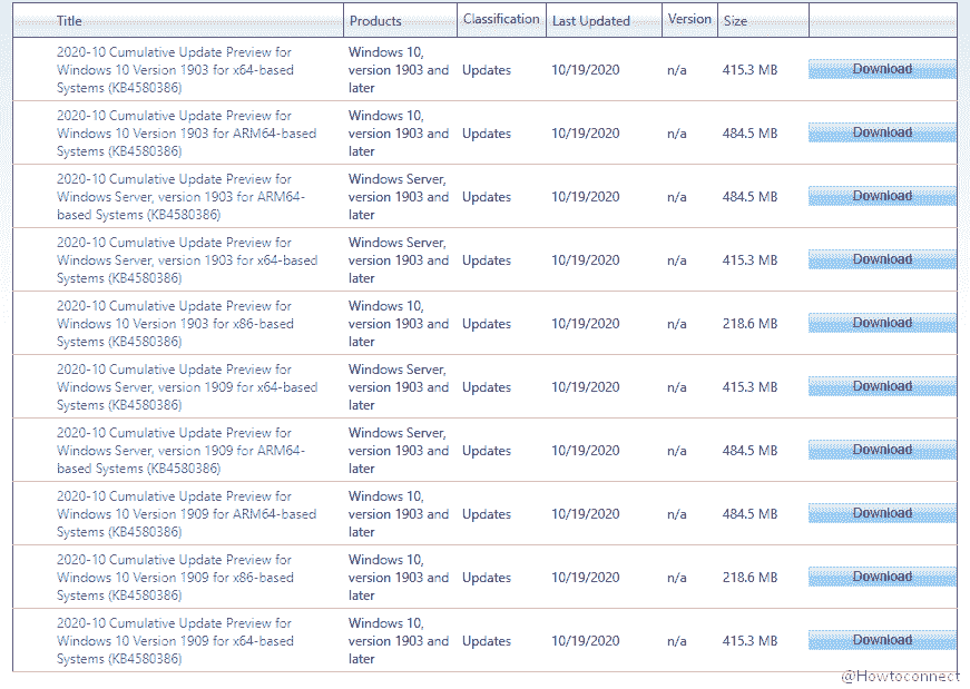 KB4580386 Windows 10 1909 18363.1171 and 1903 18362.1171 Update