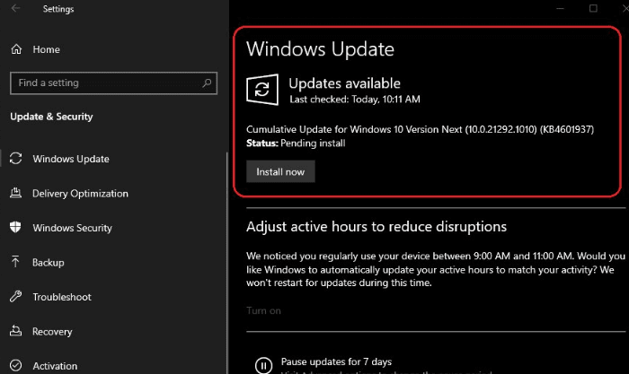 KB4601937 Windows 10 Build 21292.1010