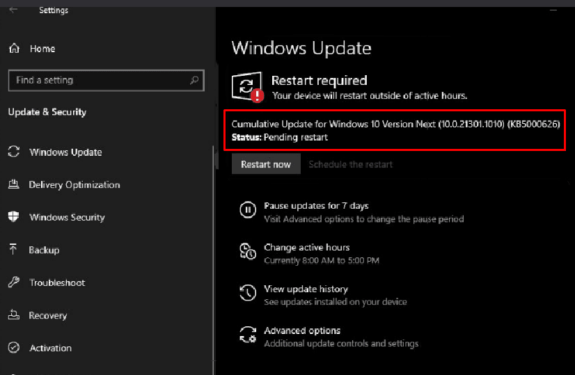 KB5000630 and KB5000626