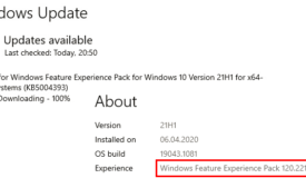 KB5004393 Windows Feature Experience Pack 120.2212.3920.0