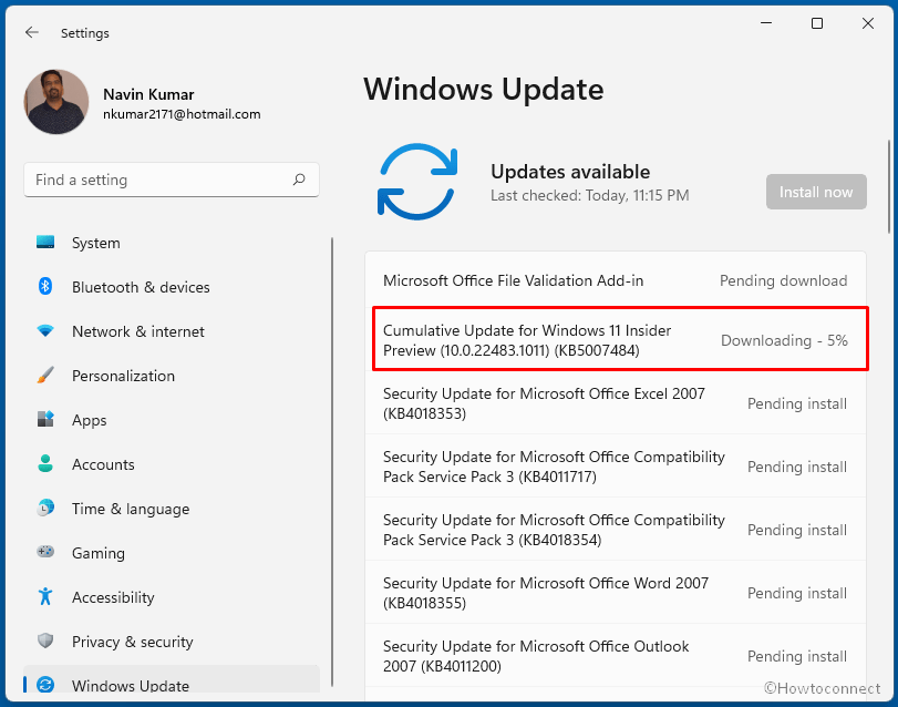 KB5007484 Windows 11 Build 22483.1011