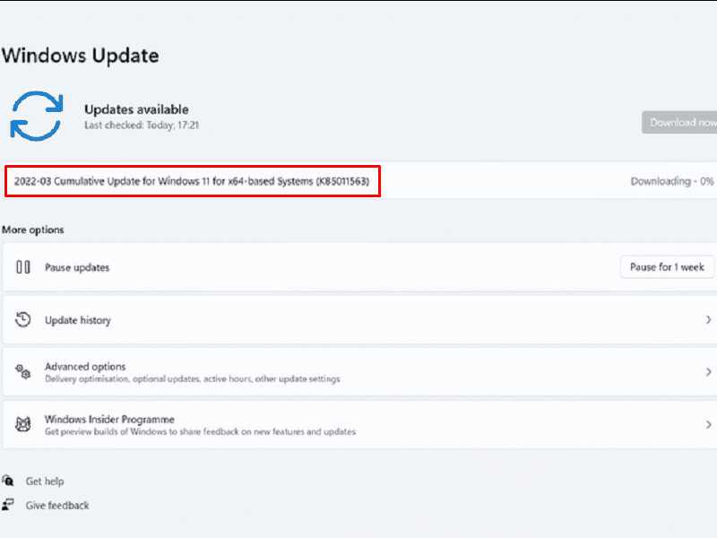 KB5011563 Windows 11 22000.588