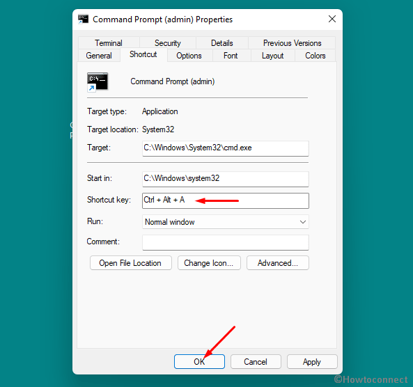 Keyboard Shortcut to command prompt as as administrator