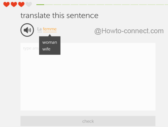 Learn the language from the Duolingo app