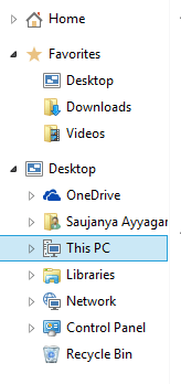 Libraries Tab in This PC Window