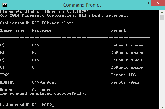 Llist of Shared Folder Using Command Prompt
