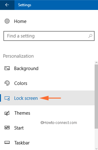 Lock Screen in the Personalization category of the Settings app