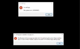 MS-Settings File System Error