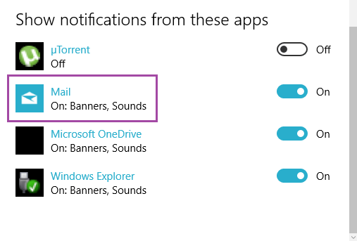 Mail app Banners and Sound status are turned On