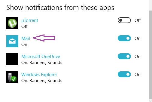 Mail app link to the advanced settings