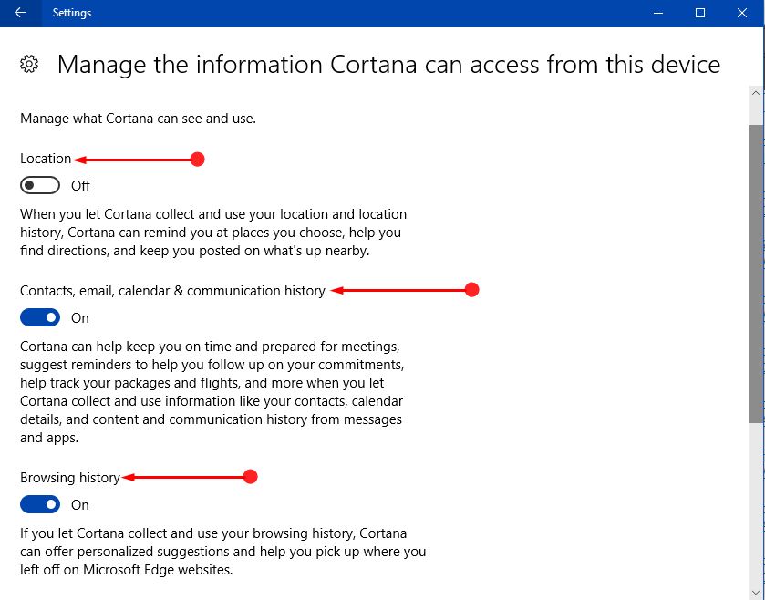 Manage Permissions for Cortana in Windows 10 Pics 7