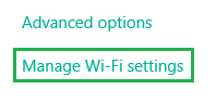 Manage Wi-Fi settings