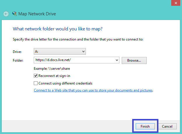 Map_network_drive Tips to Map OneDrive in This PC on Windows 8.1 PC