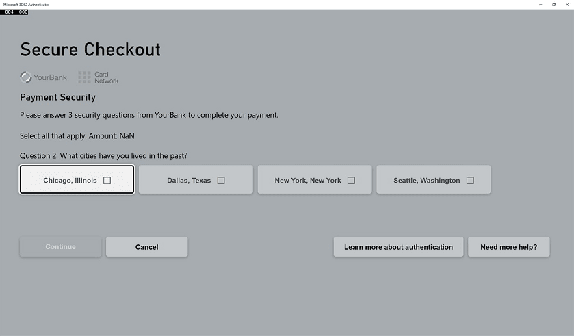 Microsoft 3DS2 Authenticator