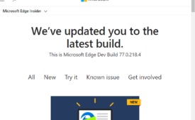 Microsoft Edge Dev 77.0.218.4 Build