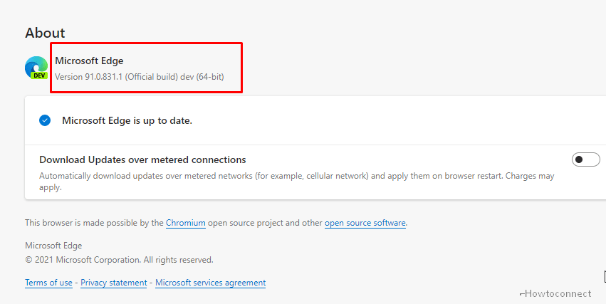 Microsoft Edge Dev Version 91.0.831.1