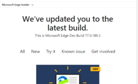 Microsoft Edge Dev Build 77.0.189.3