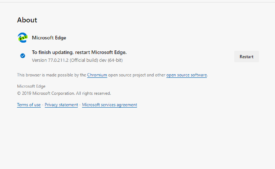 Microsoft Edge Dev Build 77.0.211.2