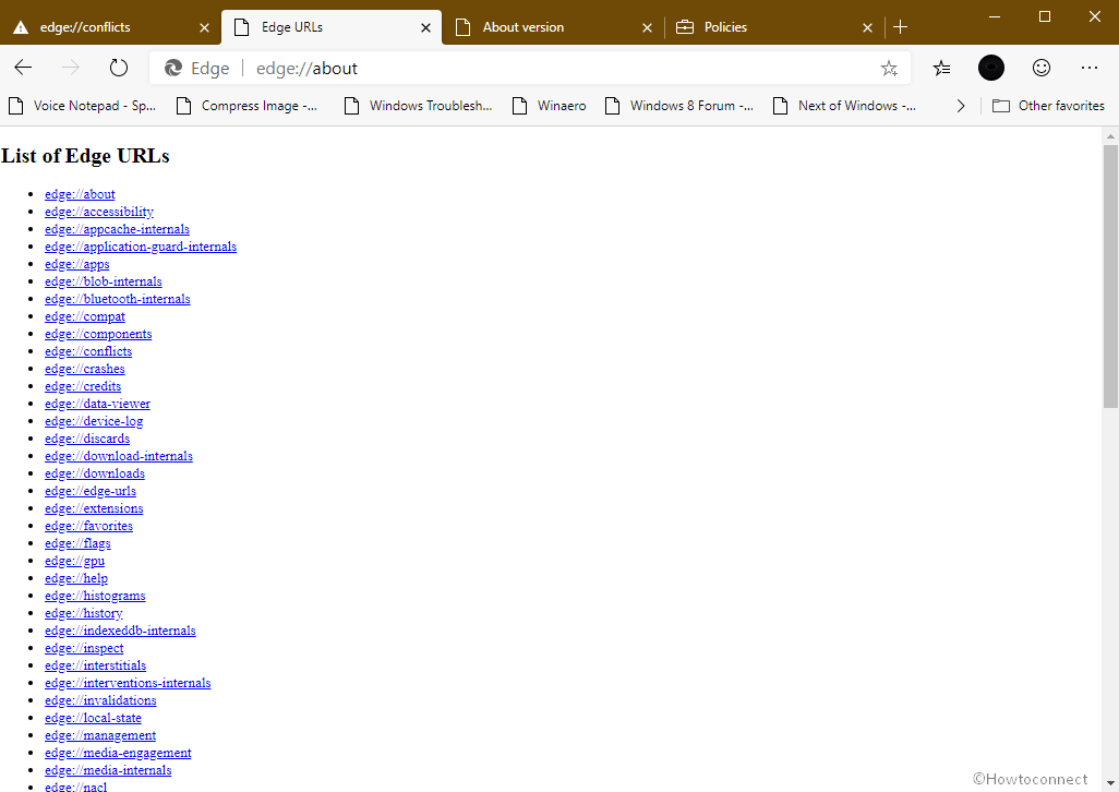 Microsoft Edge Hidden URLs all links