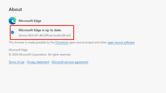 Microsoft Edge Stable Version 80.0.361.48 Released