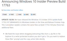 Microsoft Fixes Zip File Bug in Windows 10 October 2018 Update 1809