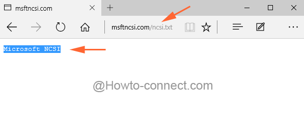 Microsoft NCSI says that the connection is existing