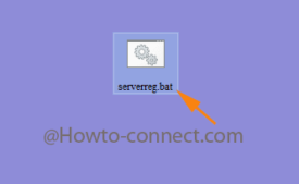 Name the batch as serverreg.bat and save it
