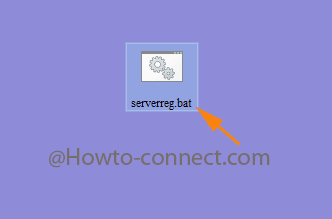 Name the batch as serverreg.bat and save it