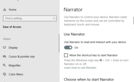 Narrator Keyboard Shortcuts Hotkeys in Windows 10