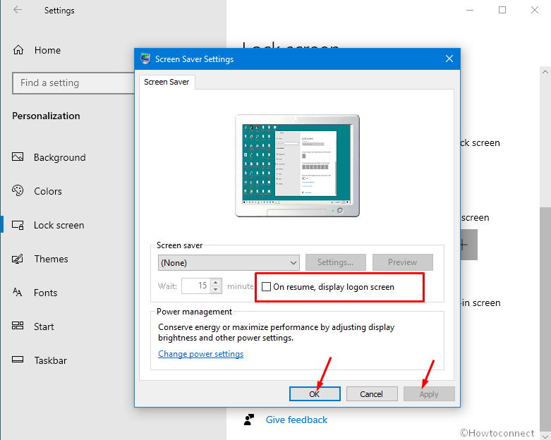 On resume, display logon screen