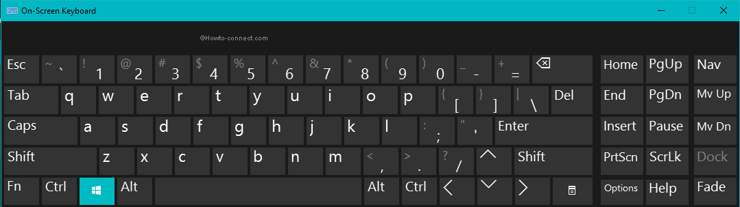 On-screen keyboard in Windows 10