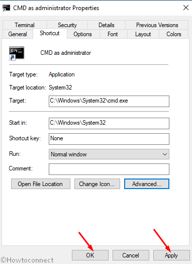 Open Command Prompt as Administrator in Windows 10 via shortcut