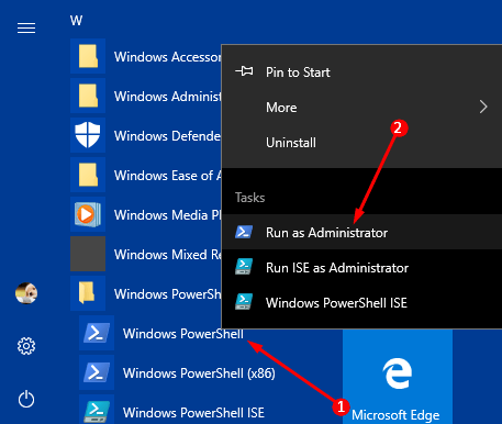 Open Elevated PowerShell on Windows 10 Picture 4