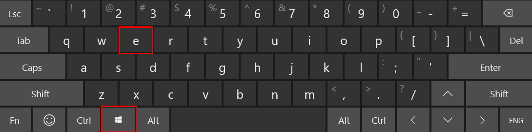 Open File Explorer in Windows 10 keyboard shortcut